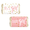 Pink and Gold Its a Girl Baby Shower Wrappers for Mini Chocolate Bars, Baby Shower Party Favor Candy Stickers - 42 Count