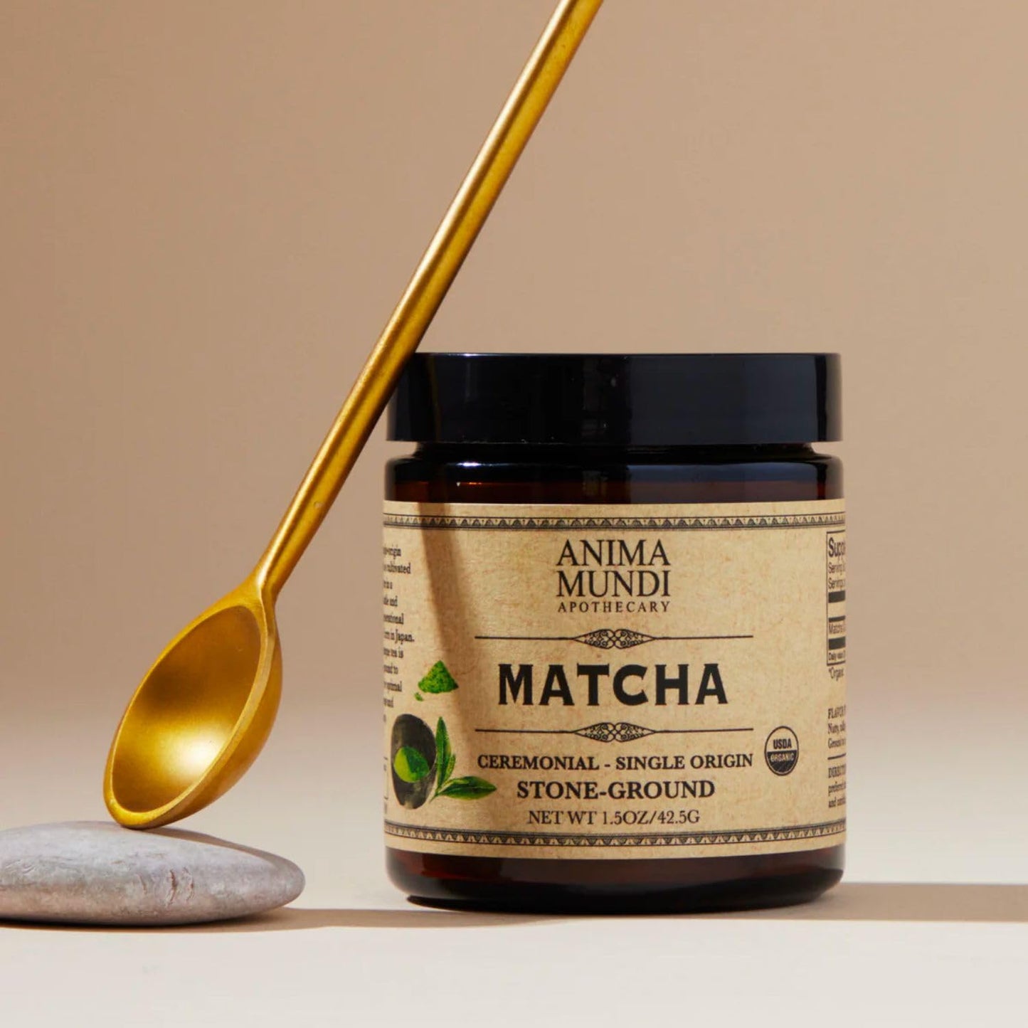 Anima Mundi Apothecary Matcha Powder - Japanese Single-Origin & Stone-Ground - Certified Organic, Ceremonial Grade Matcha - Smal