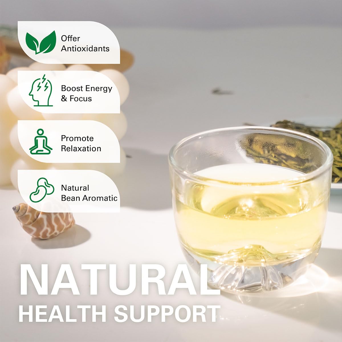 Wt Weetee Organic Longjing Green Tea, Organic Dragonwell Tea Loose Leaf 4Oz (114G), Natural Bean Aromatic Lung Ching Dragon Well