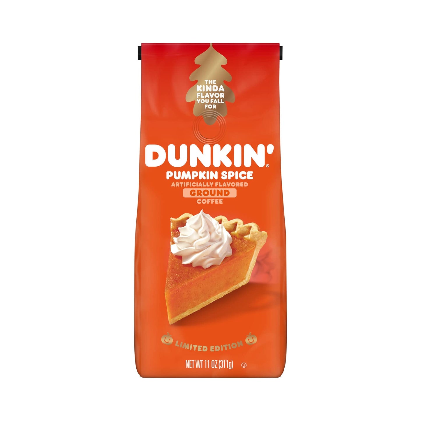 Dunkin Pumpkin Spice Seasonal Flavor Ground Coffee Variety Pack, 11 Ounce Bag (Pack of 3)