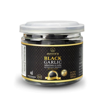 Homtiem Black Garlic 3.53oz(100g), Whole Peeled Black Garlic, Natural organic sause whole Black Garlic cloves fermenter for 90 D