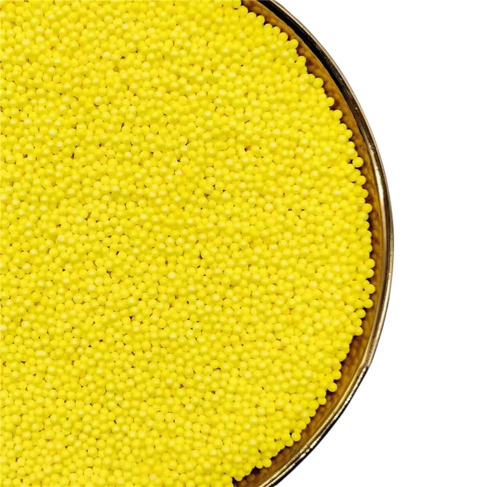Yellow Pearl Sprinkles 130g/4.6oz, White Edible Pearl Sprinkles for Cake Decorations, Baking, Ice Cream, Cookies, Cupcake Topper