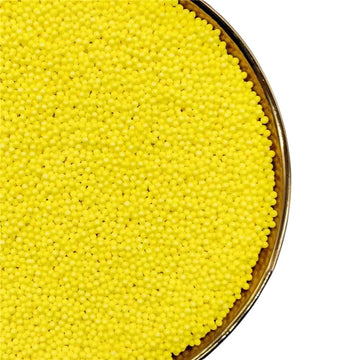Yellow Pearl Sprinkles 130g/4.6oz, White Edible Pearl Sprinkles for Cake Decorations, Baking, Ice Cream, Cookies, Cupcake Topper
