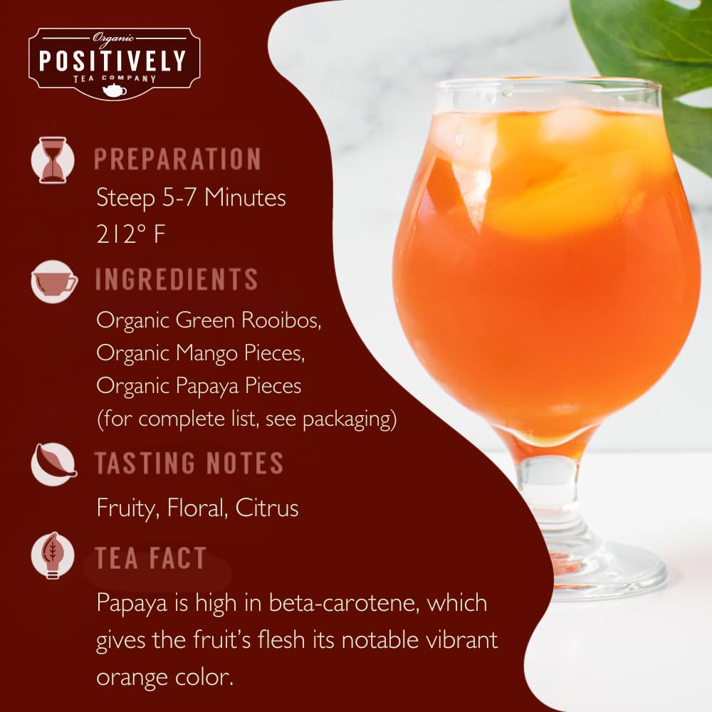 Organic Positively Tea Company Rooibos Tea, Loose Leaf, 16 Ounce, 1 Pound