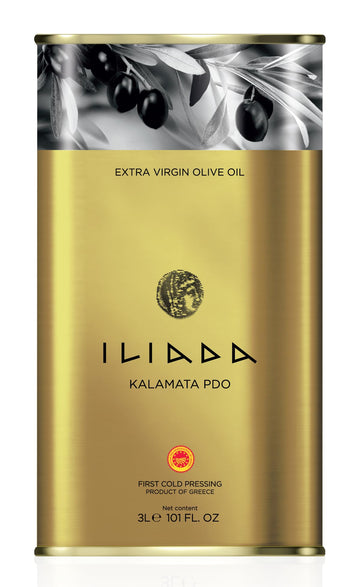 Iliada Kalamata Pdo Extra Virgin Olive Oil, 3Lt | Multi-Awarded | Single Region 100% Greek | Monovarietal Koroneiki | Cold Press | Polyphenol Rich | Chef'S Favorite