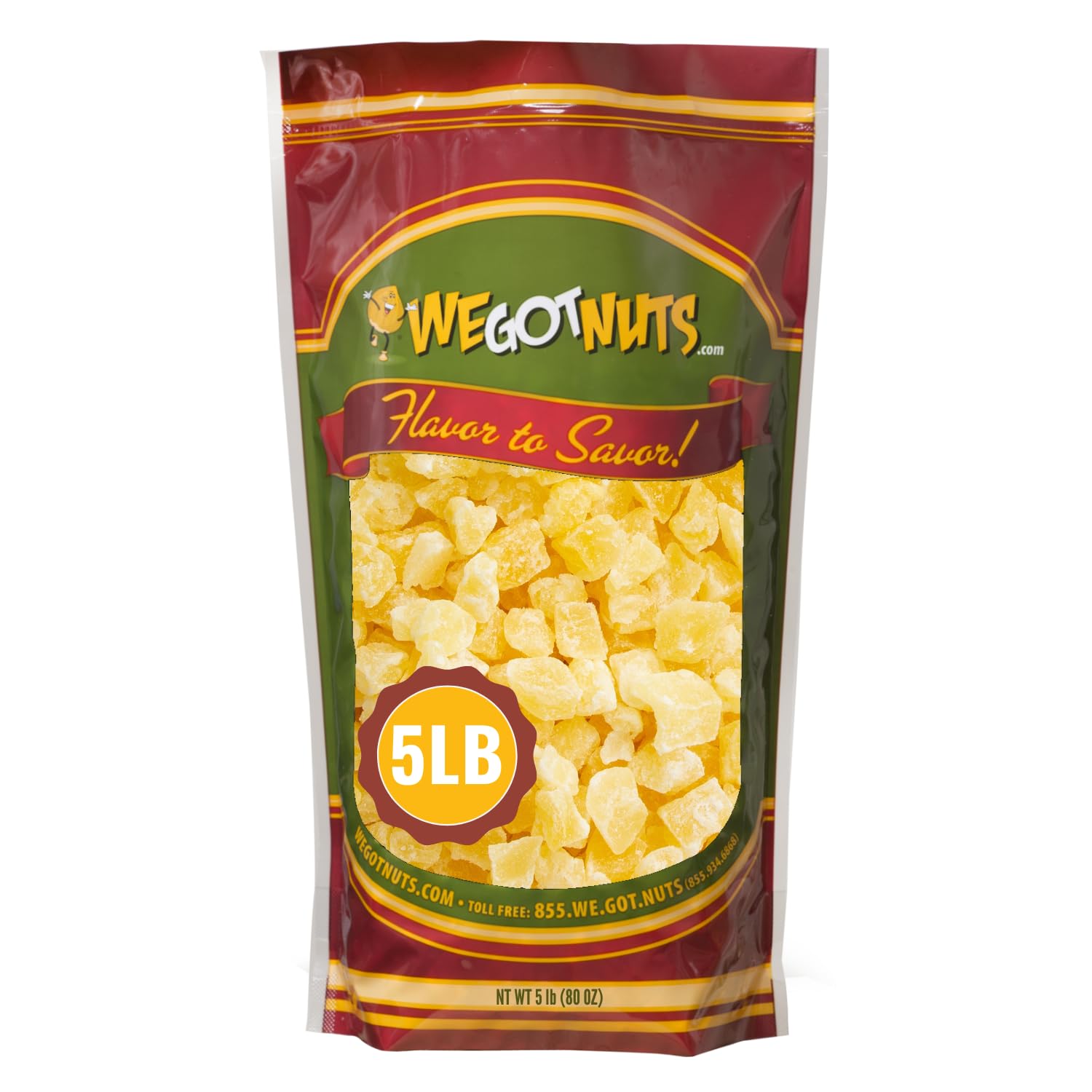 We Got Nuts Dried Pineapple Chunks | Freshly Packed Pineapple In A Perfectly Sealed Bag | Healthy Snack Full Of Vitamins, Minera