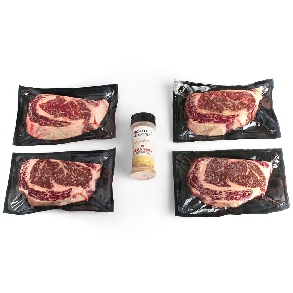 Nebraska Star Beef All Natural USDA Prime Ribeye Steaks with Signature Seasoning