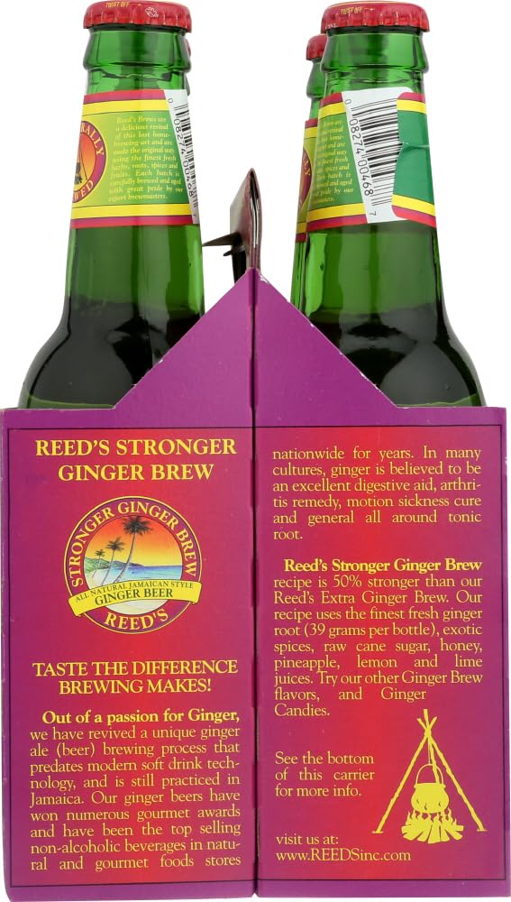 Reeds Stronger Ginger malt-inspired - 12 Fl Oz (Pack of 8 Bottles)