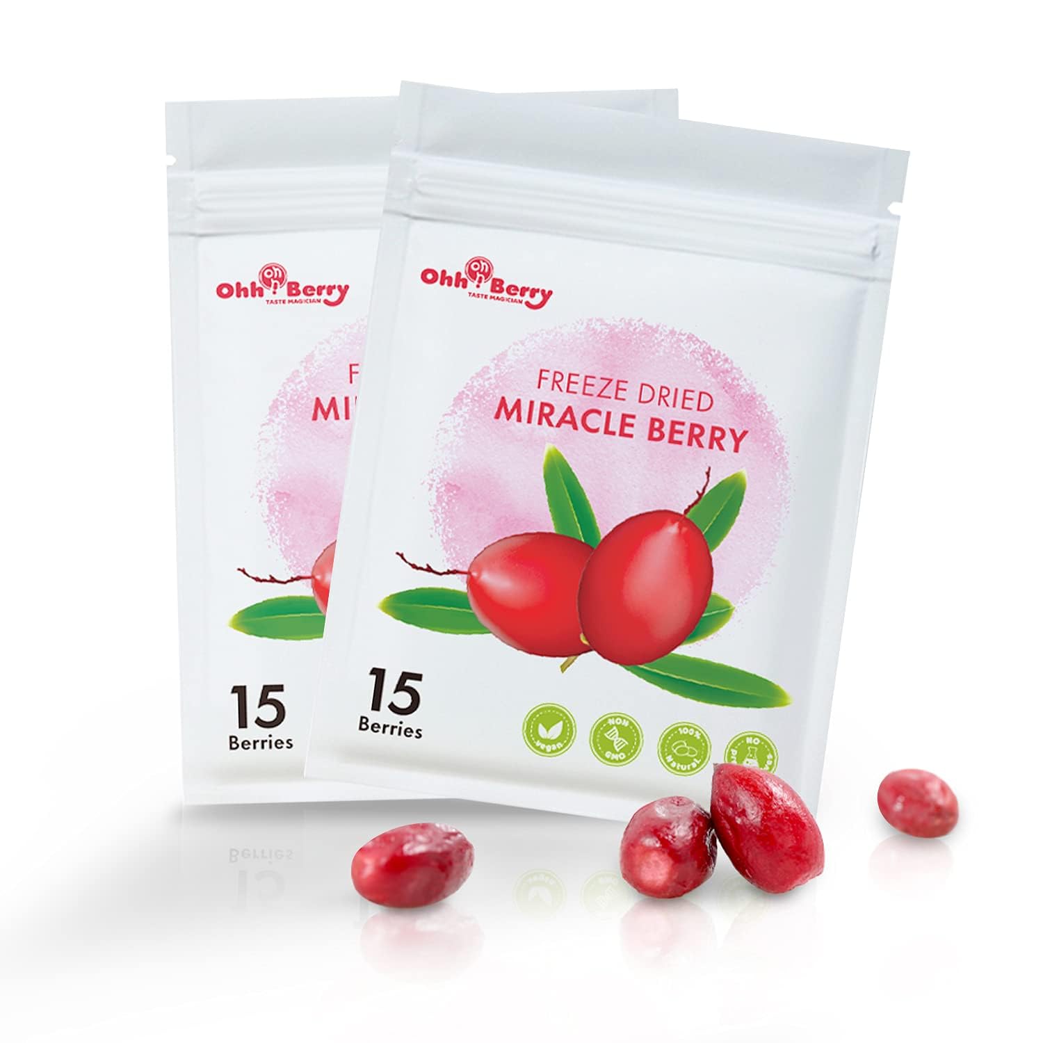 TOP&TOP Miracle Berry Freeze-Dried Fruit Snacks, 15 Count (Pack of 2)