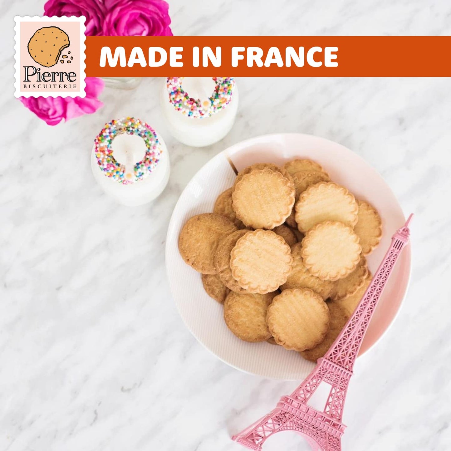 Pierre Biscuiterie French Butter Cookies 22% Butter 4.41 Ounce (Pack Of 3)