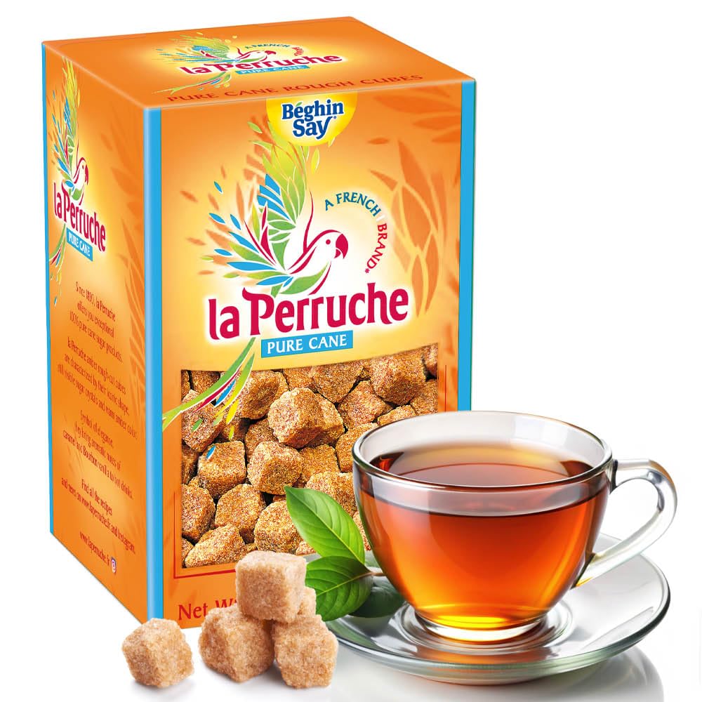 La Perruche Brown Sugar Cubes - Pure Cane, 250g (8.8oz) Box, Pack of 2