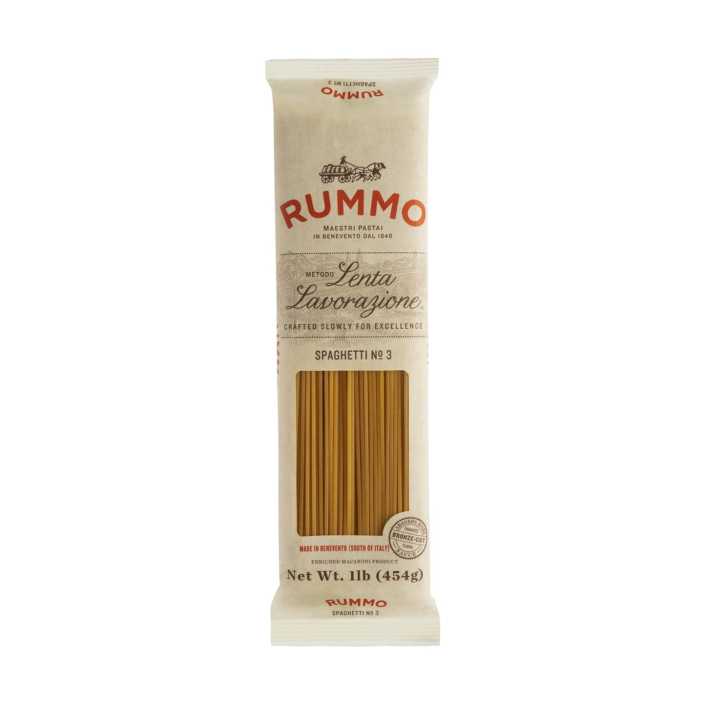 Rummo Spaghetti Pasta N.3 - Spaghetti Pasta Noodles, Durum Wheat Pasta, Thin Spaghetti Noodles, Italian Pasta, Dry Pasta - 16 Ou