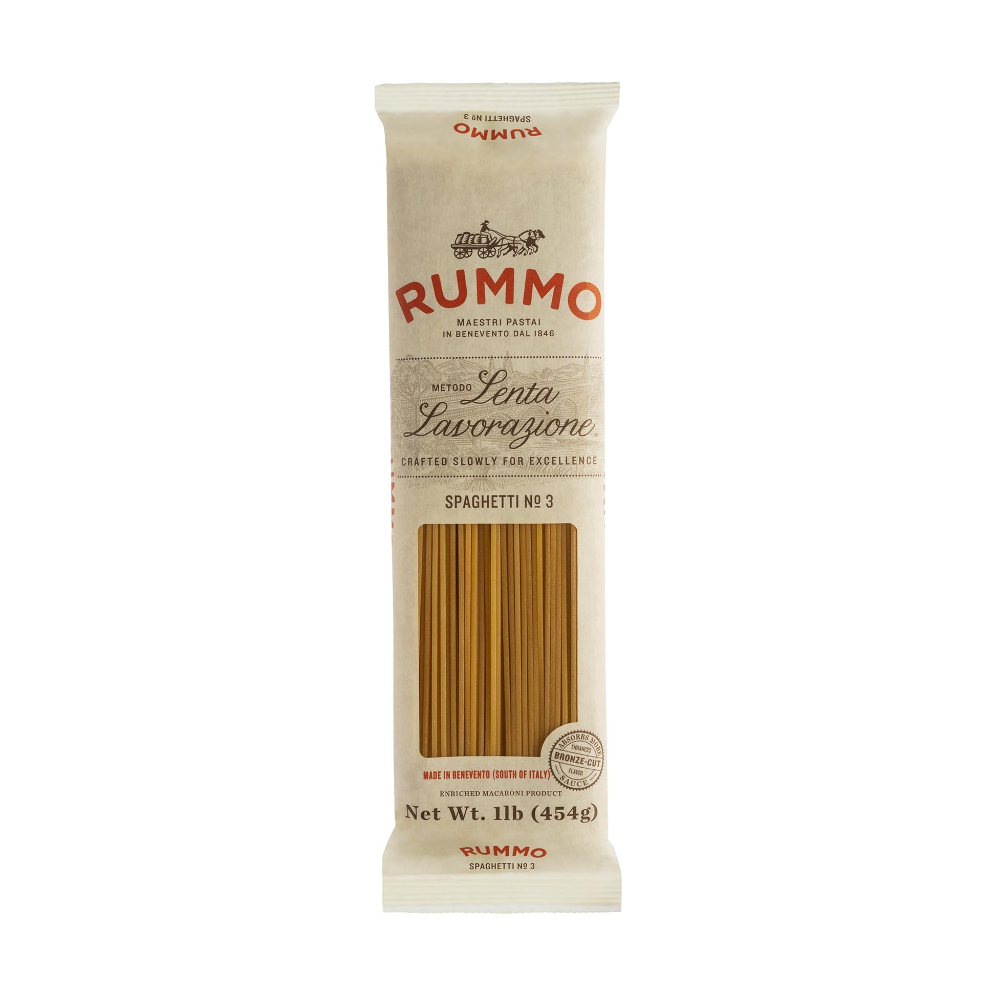 Rummo Spaghetti Pasta N.3 - Spaghetti Pasta Noodles, Durum Wheat Pasta, Thin Spaghetti Noodles, Italian Pasta, Dry Pasta - 16 Ou
