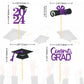 24Pcs Graduation Cupcake Toppers, Graduation Cupcake Picks For Cupcake Food Decorations - Class Of 2024 Graduation Cupcake Toppe
