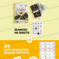 Korean Seaweed Wrappers For Triangular Onigiri Rice Ball 40 Sheets + 48 Cute Character Sealing Stickers - Twice Roasted Onigiri