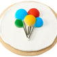 Lucks Dec-Ons Decorations Molded Sugar/Cup-Cake Topper, Balloon Cluster, 2.5 Inch, 40 Count