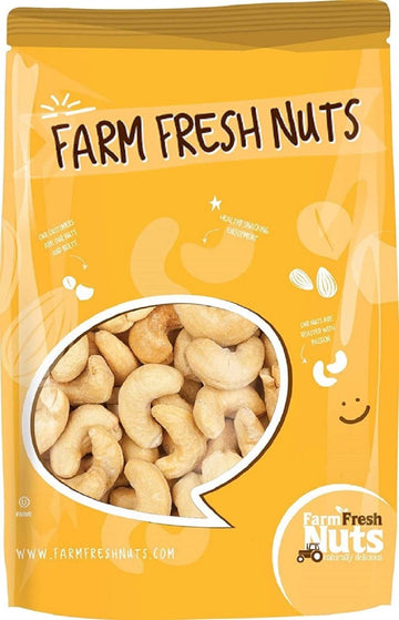 Freshly Roasted Salted Cashews With Sea Salt (1 Lb.) - Small Batch Roasted For Added Freshness - Naturally Delicious - Perfectly Crunchy - Farm Fresh Nuts Brand