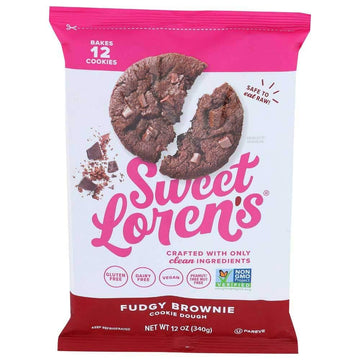 Sweet Lorens Fudge Brownie Cookie Dough, 12 Ounce (Pack of 6)