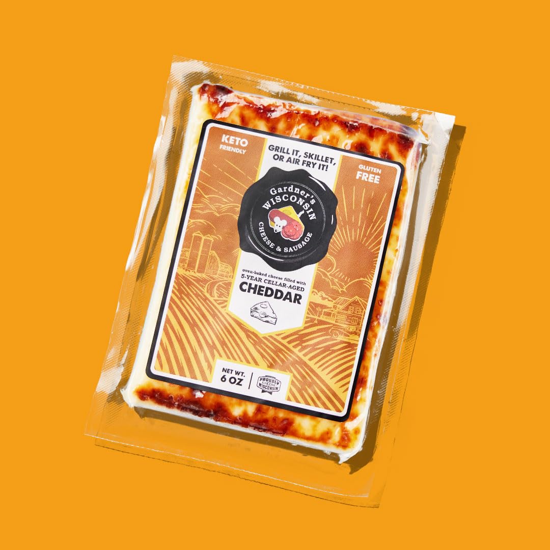 Gardner s Wisconsin Cheese and Sausage, 4 Pack of Oven Baked Cheese, Cheddar Flavor (6 Ounces Per Block) - Artisan Cheese Made