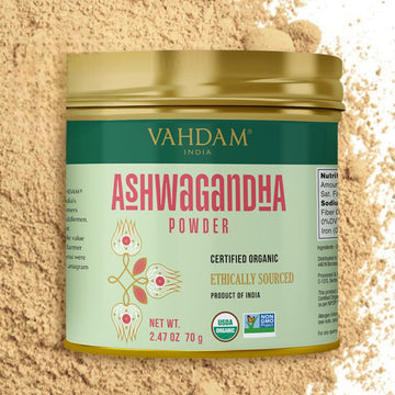 Vahdam, Organic Ashwagandha Powder (2.47Oz/70G) Gluten Free, Non Gmo, 100% Raw Ashwagandha Root Powder (Indian Ginseng) Perfect 