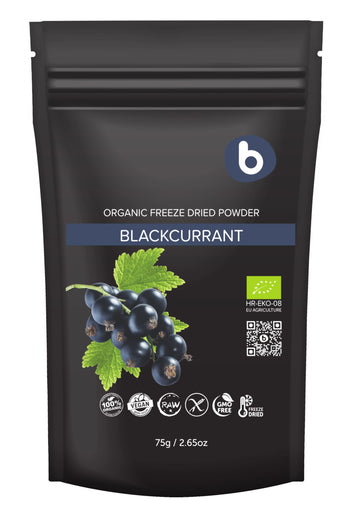 Organic Black Currant Powder From Freeze Dried Black Currants, High In Anthocyanins & Vitamins, For Smoothies, Baking And Flavor