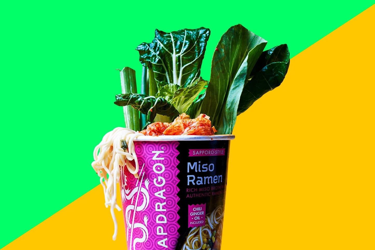 Snapdragon Miso Ramen Cup Noodles - 6 Pack Instant Ramen Bowl with Authentic Wheat Noodles, Soup Sauce Base, Vege Pack and Flavo