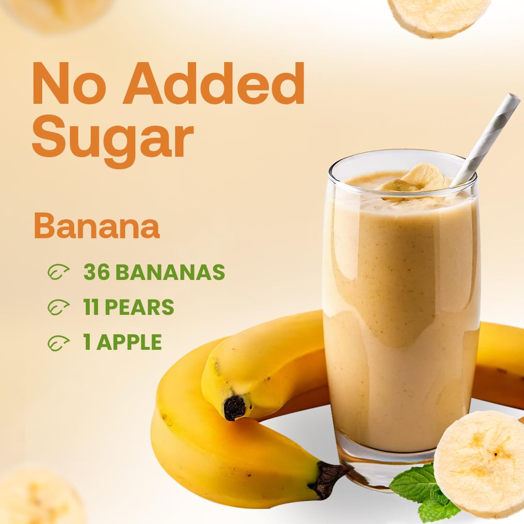 Dr. Smoothie 100% Crushed Banana - No Added Sugar, Made With Real Fruits/Fruit Juice - Vegan, No Artificial Colors Or Flavors -