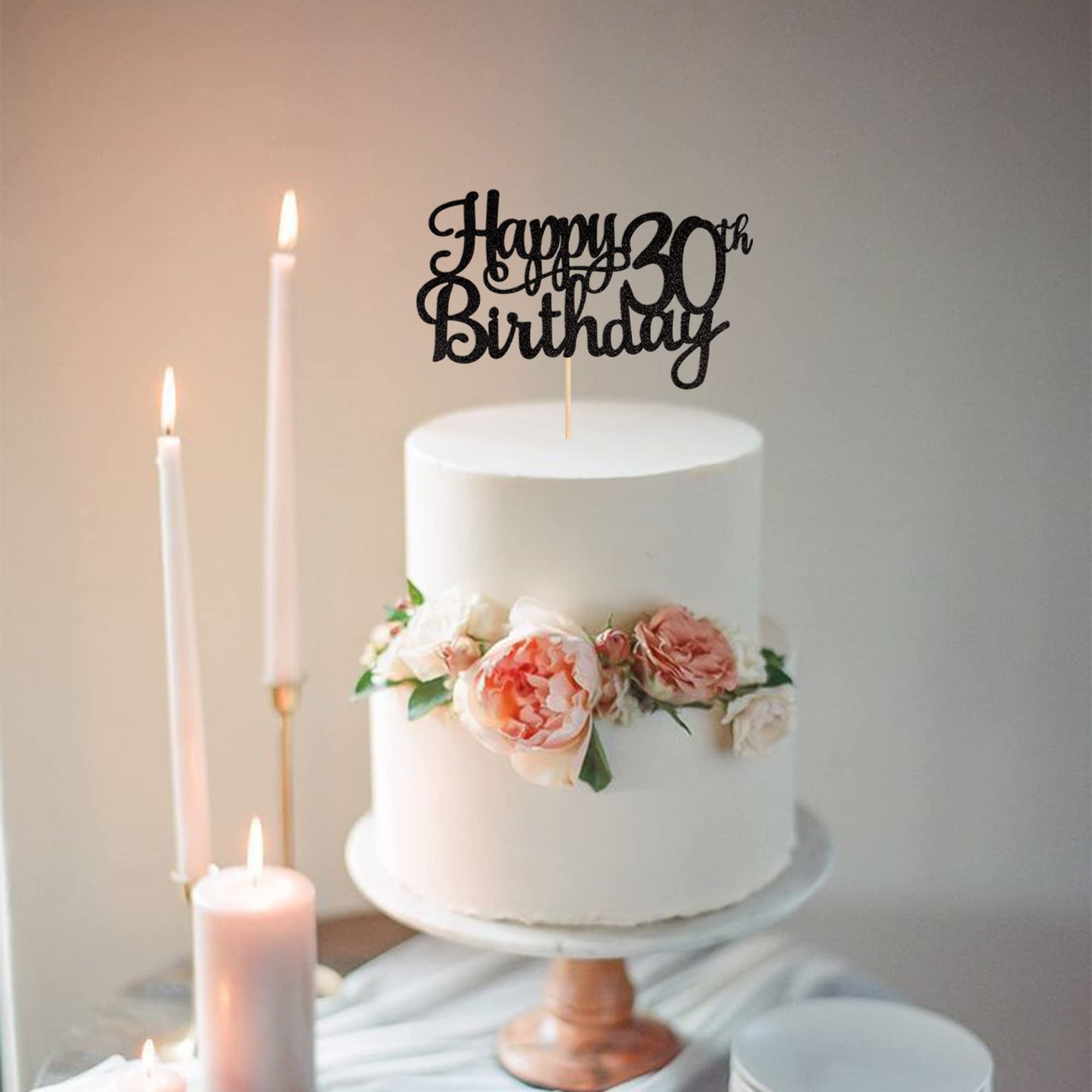 1 Pcs Happy 30Th Birthday Cake Topper Glitter Cheers To 30 Years Birthday Cake Pick 30 Fabulous Cake Decoration For Happy 30Th B