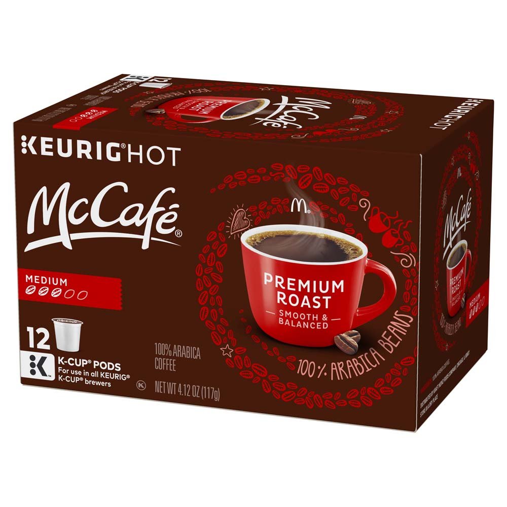 Mccaf   Premium Roast Coffee, Medium Roast, K-Cup Pods, 12 Count