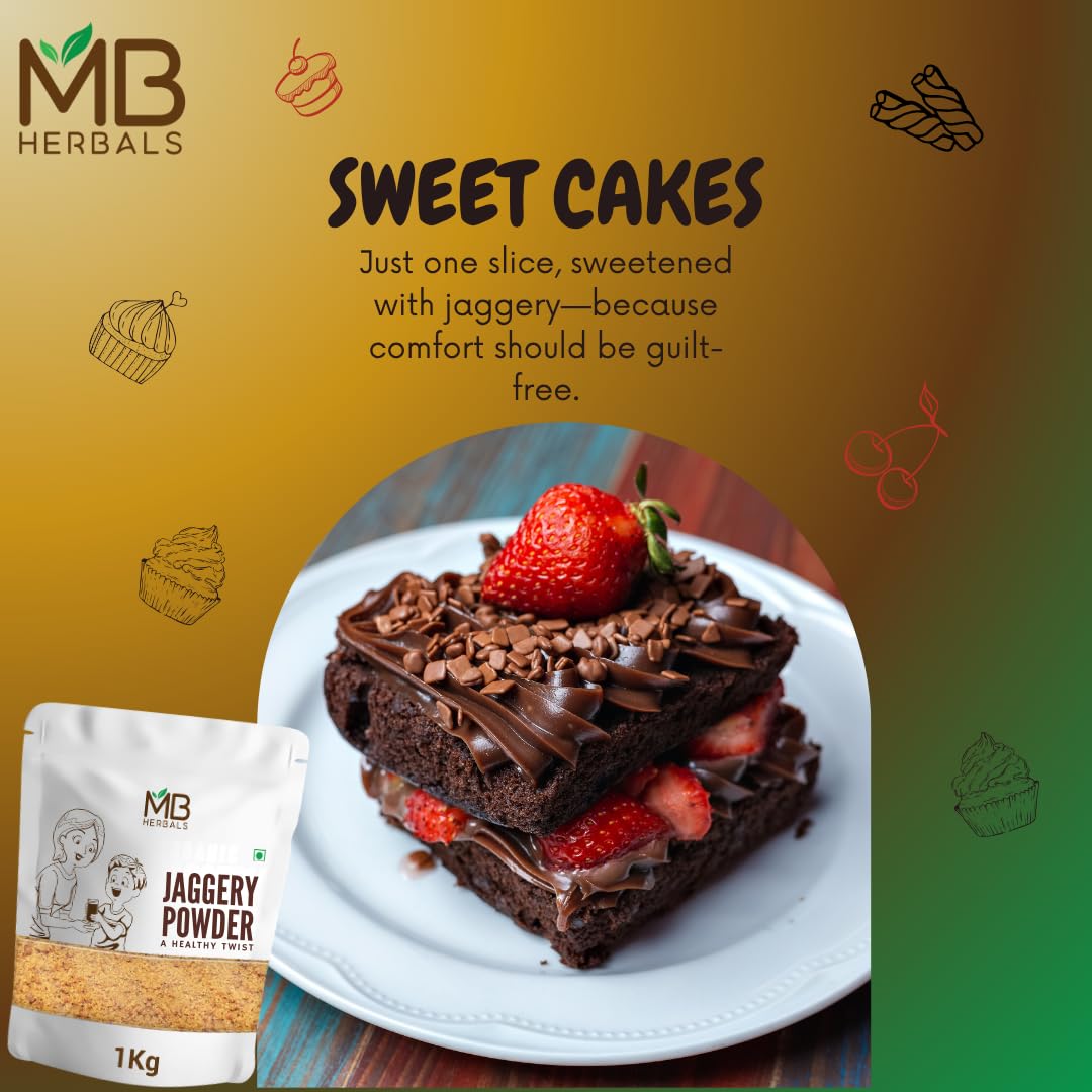 Mb Herbals Jaggery Powder 2.2 Lb (1 Kg / 35 Oz) | Raw Untreated Jaggery Powder | No Anti-Caking Agent Used | No Preservative | Absolutely Natural