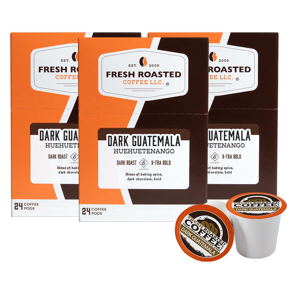 Fresh Roasted Coffee Dark Guatemalan Huehuetenango K-Cup Compatible 72 Pods