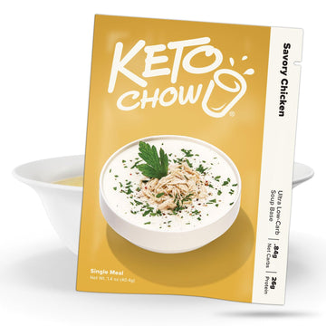 Keto Chow Savory Chicken | Keto Soup Base Powder | Nutritionally Complete | Low Carb | Protein Rich | You Choose The Fat | Singl