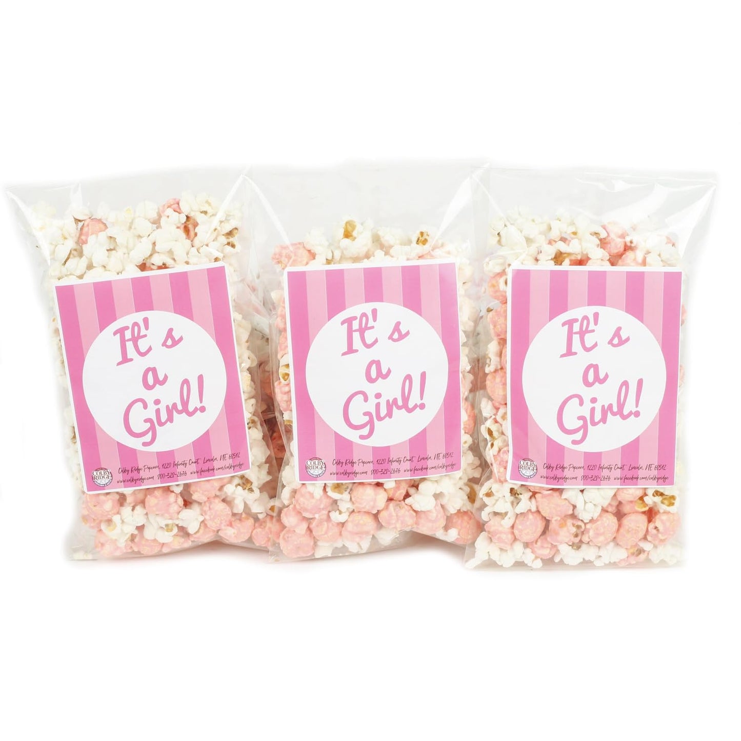 Welcome Baby Boy or Girl! Baby Shower Popcorn Bags Gender Reveal Party Favor Gifts (20 Pack) (20-Pack, Its a Girl!)