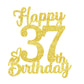 37 Birthday Cake Toppers-Gold Glitter, 37Th Cake Topper For Men,37 Cake Topper For Women, 37Th Birthday Decorations,37Th Birthda