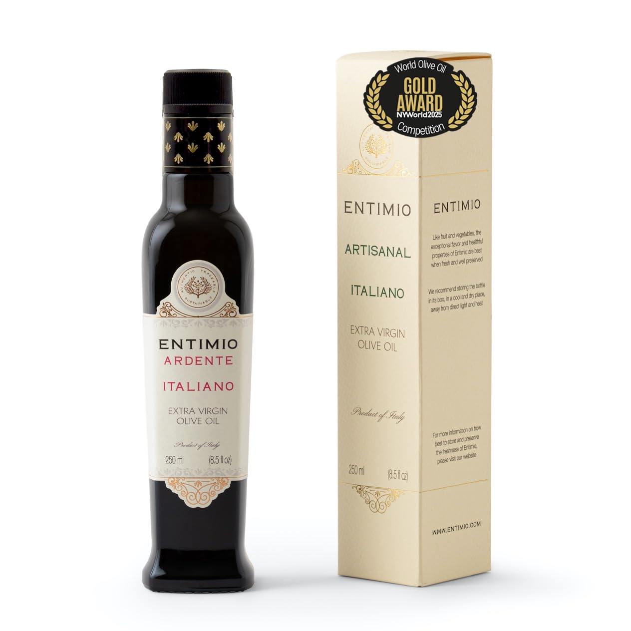 Entimio Ardente +600 mg/kg Polyphenol Rich Organic Extra Virgin Olive Oil, New 2024-2025 Early Harvest Italian Olive Oil from Si