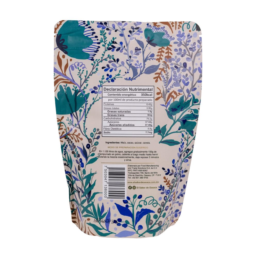 Champurrado Powder El Sabor De Oaxaca, Mexican Atole Traditional Drink, 100% Natural Without Preservatives 320 G - 11.28 Oz