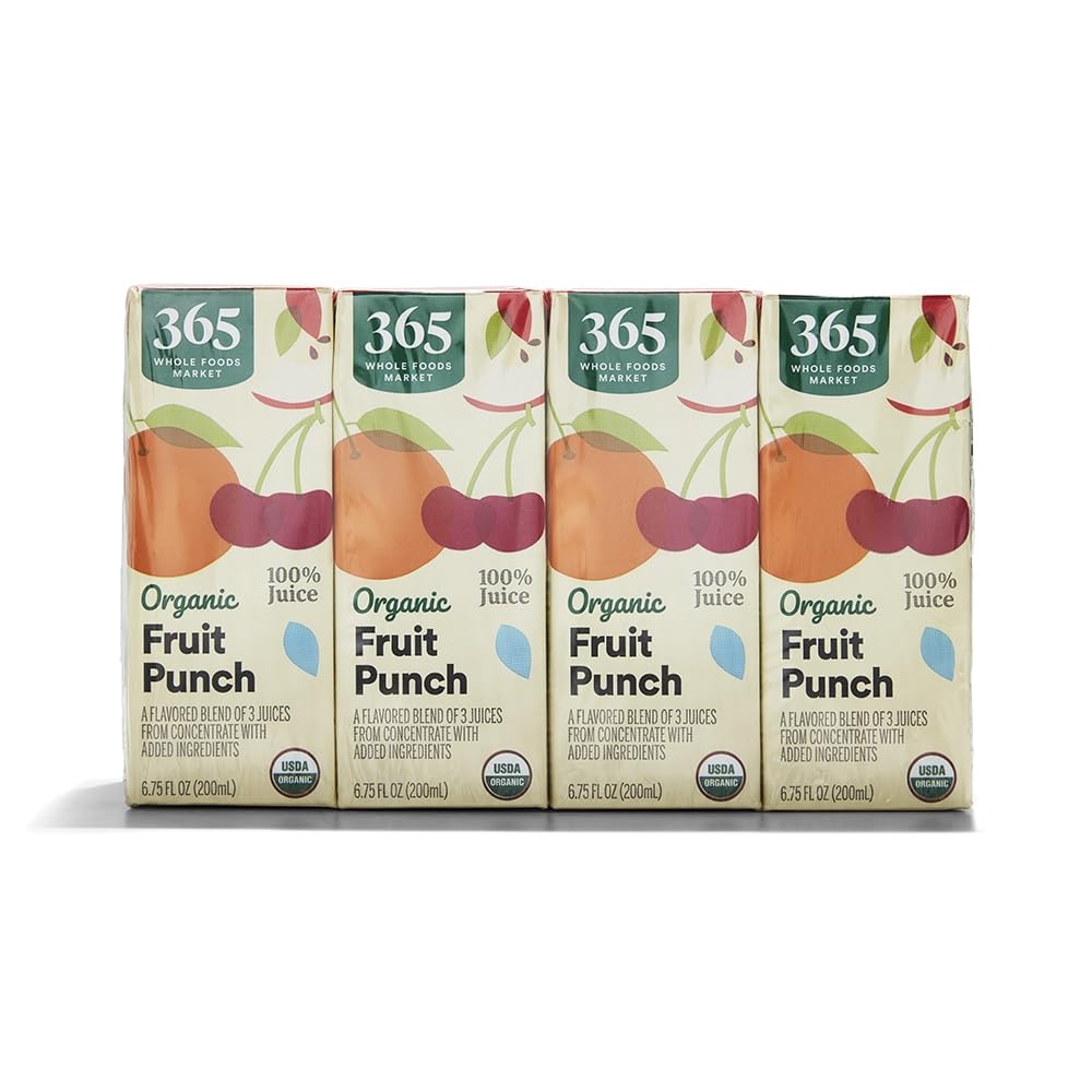 365 by Whole Foods Market, Featuring Wild Kratts, Organic 100% Juice from Concentrate, Fruit Punch(8 - 6.75 Fl Oz Boxes), 54 Fl 