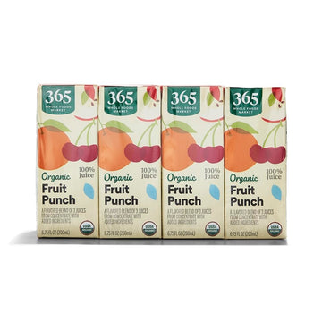 365 by Whole Foods Market, Featuring Wild Kratts, Organic 100% Juice from Concentrate, Fruit Punch(8 - 6.75 Fl Oz Boxes), 54 Fl 