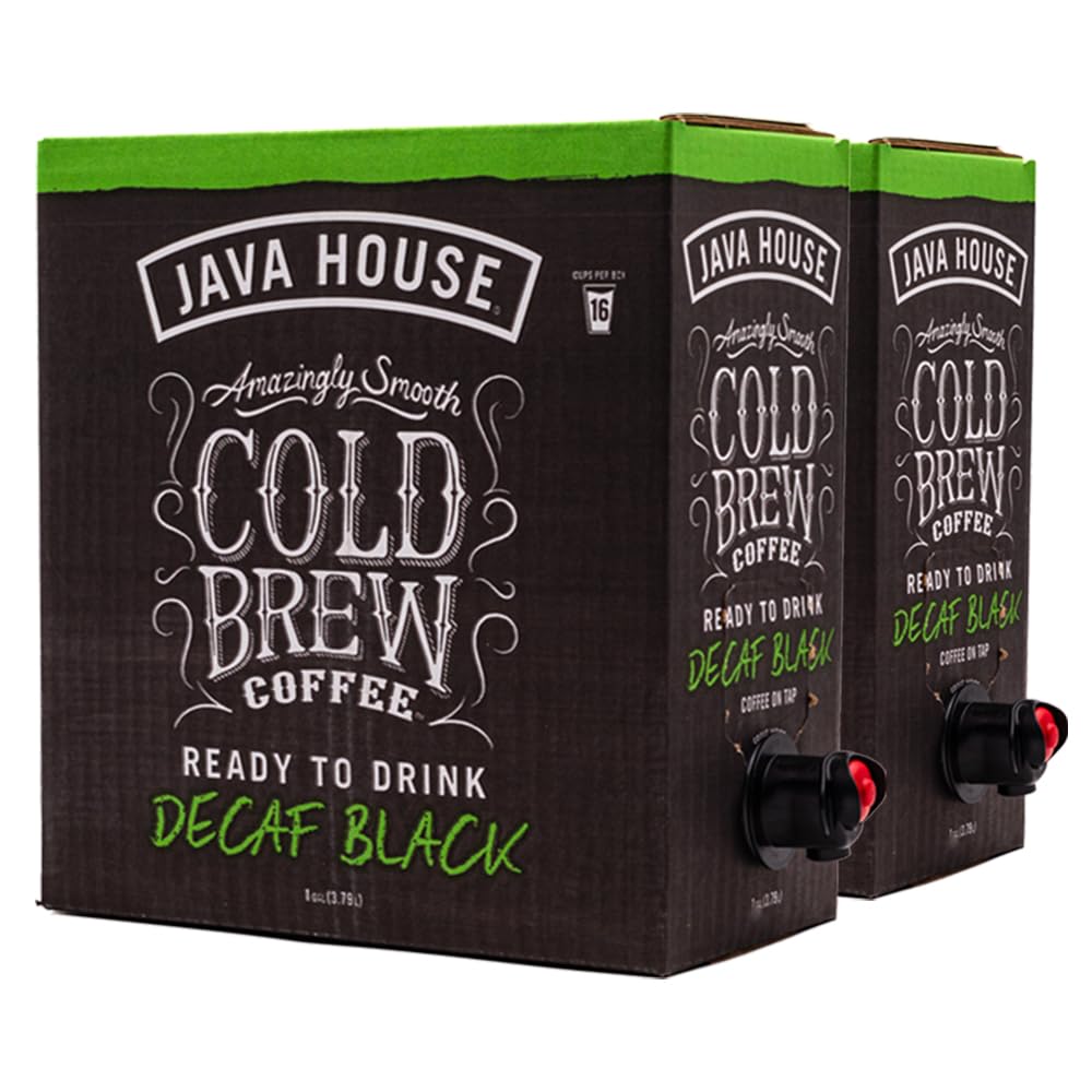 Java House Cold Brew Coffee on Tap – Premium Decaf Arabica – 128 Fl Oz (Pack of 2) – Smooth with Chocolate & Caramel Notes