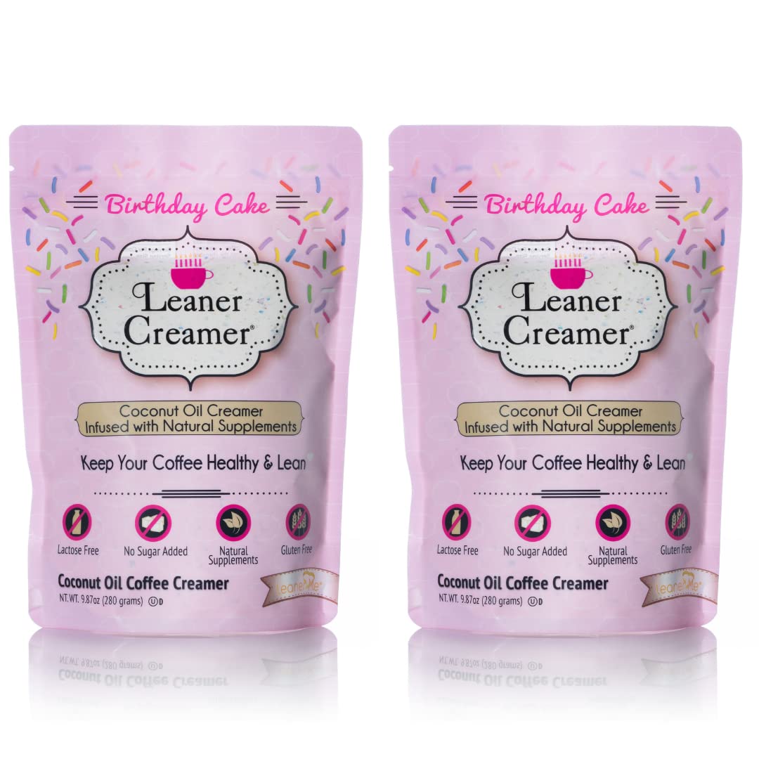 Leaner Creamer Coconut Creamer with Superfood Ingredients - Non-Dairy, Sugar-Free, Keto, Gluten-Free Powdered Coffee Creamer - B