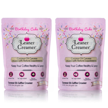 Leaner Creamer Coconut Creamer with Superfood Ingredients - Non-Dairy, Sugar-Free, Keto, Gluten-Free Powdered Coffee Creamer - B