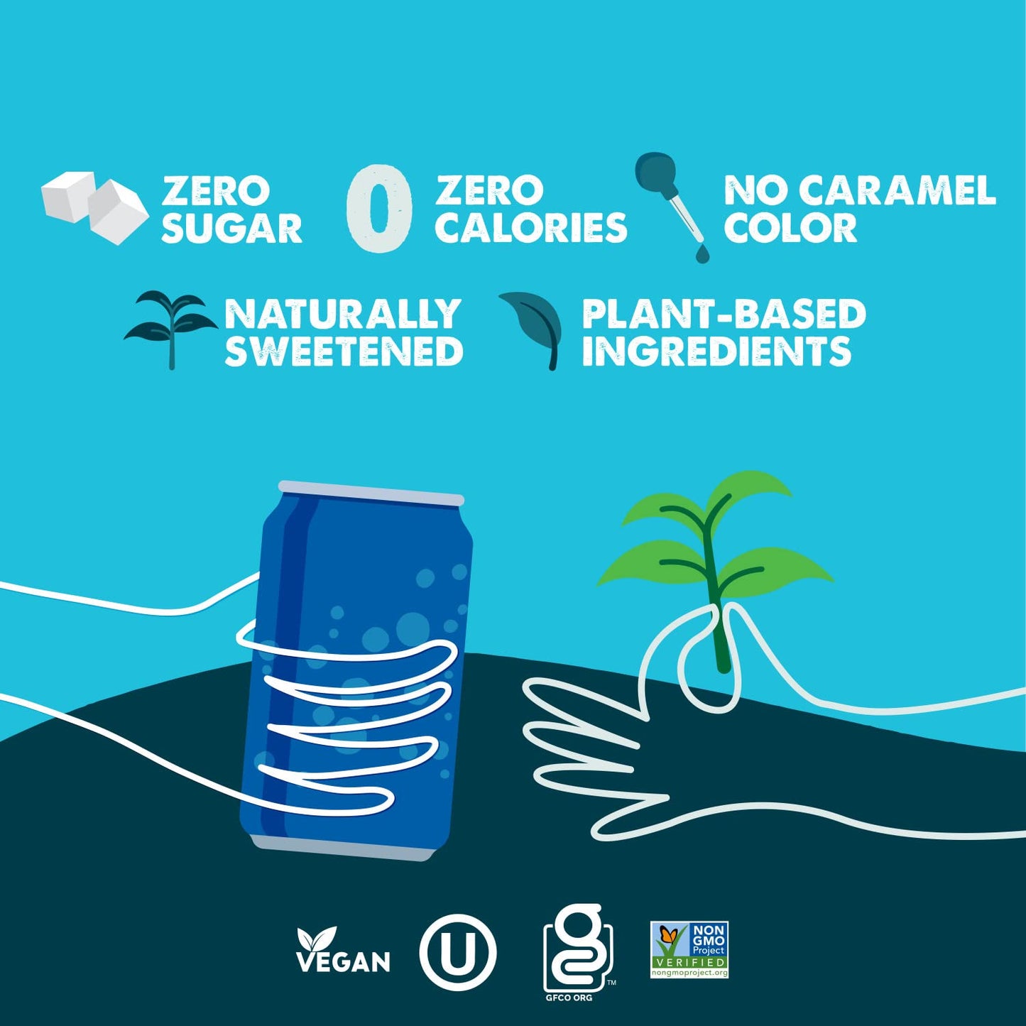 Zevia Zero Sugar Energy Drink  Classic Variety Pack  12 oz Cans (12-Pack) - Naturally Sweetened  Non-GMO Project Verified  Gluten-Free  Vegan