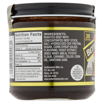 Better Than Bouillon Enhanced Roasted Beef Base, Made With Seasoned Roasted Beef, Blendable Base For Added Flavor, 38 Servings Per Jar, 8 Ounce Jar (Pack Of 2)
