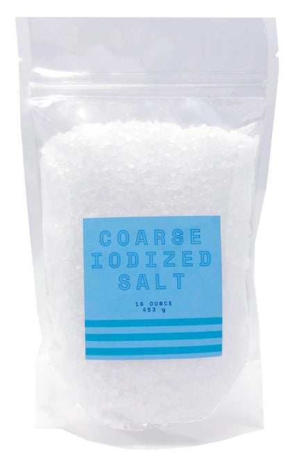 Iodized Salt for Grinder, Coarse Iodized Salt for Grinder Refill 16 Ounce Resealable Bag