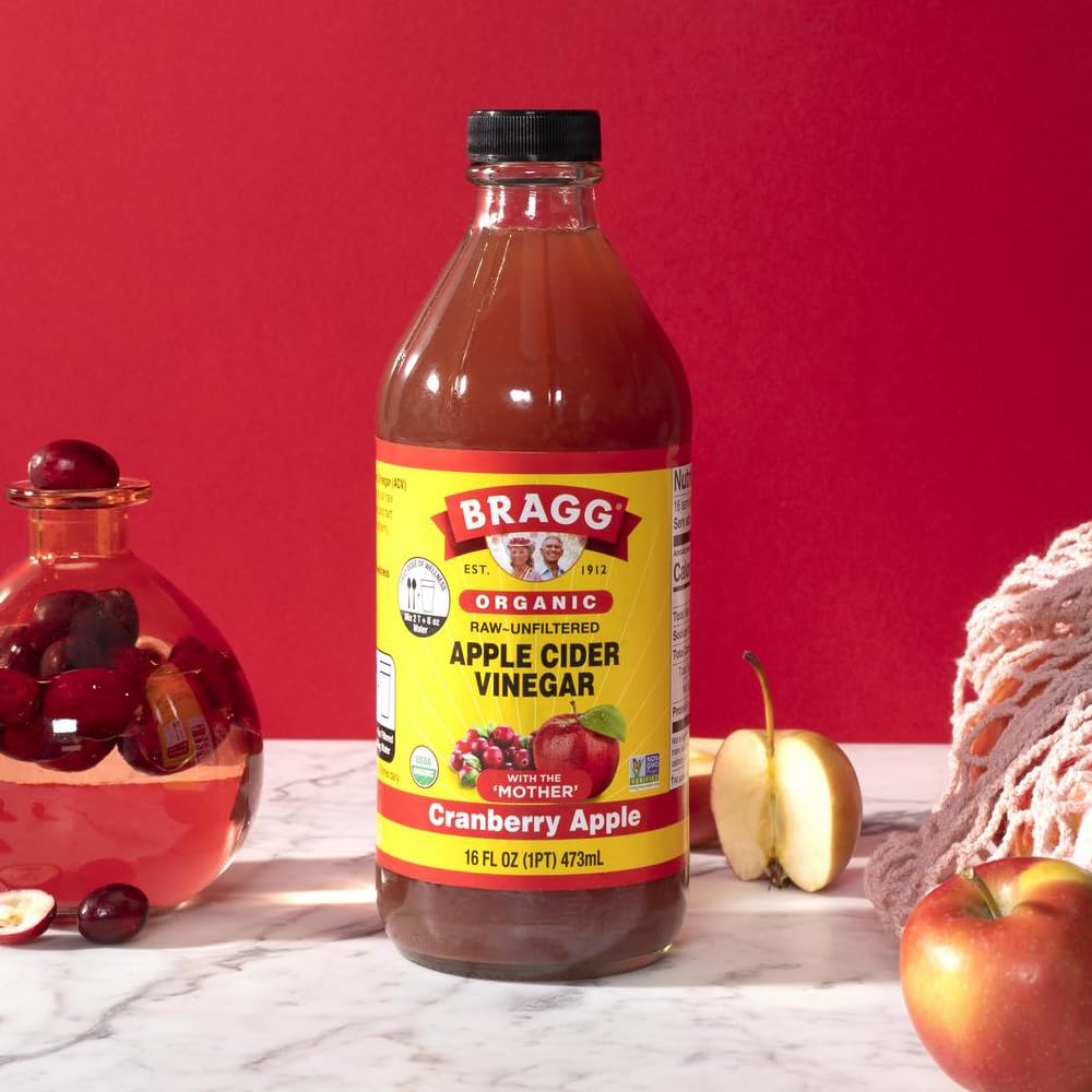 Bragg Organic Apple Cider Vinegar Cranberry Apple Blend With The Mother - 16 Fl Oz - Raw And Unfiltered
