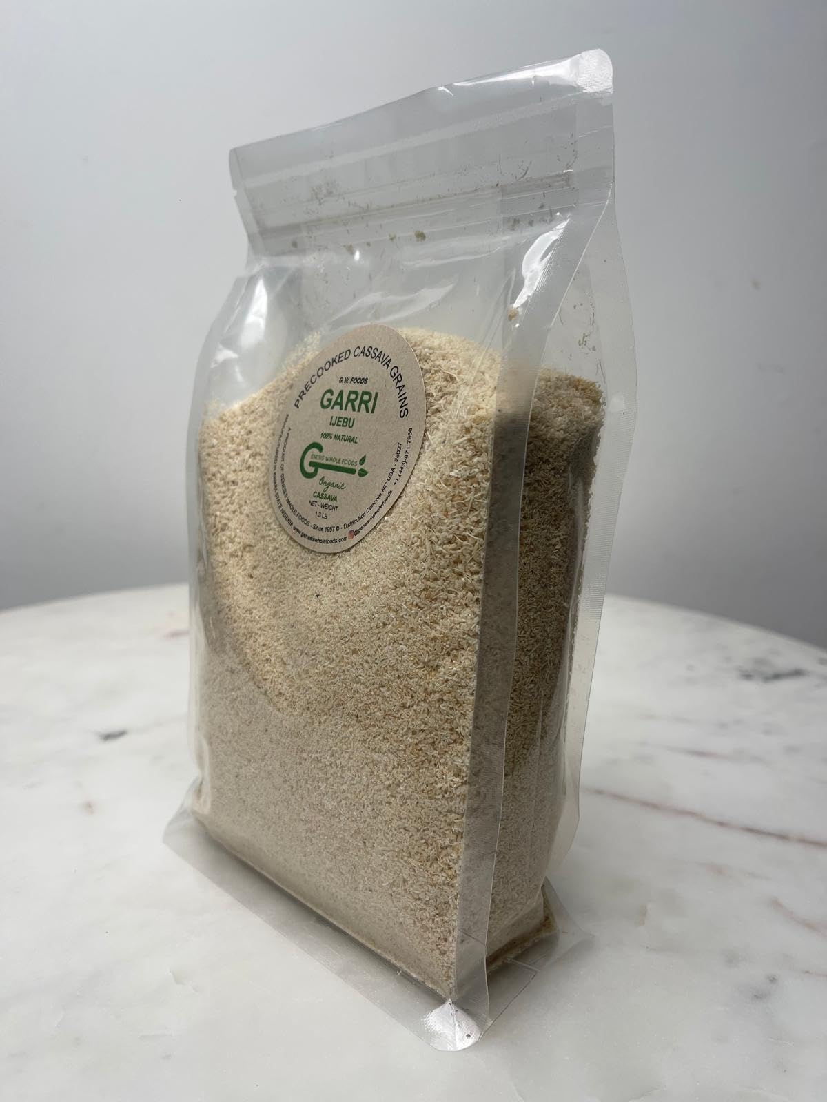 G. W. Foods Garri Ijebu - Authentic Nigerian Cassava Flakes, 1.3lb (21oz) - Fine and Crispy, Ideal for Traditional Dishes