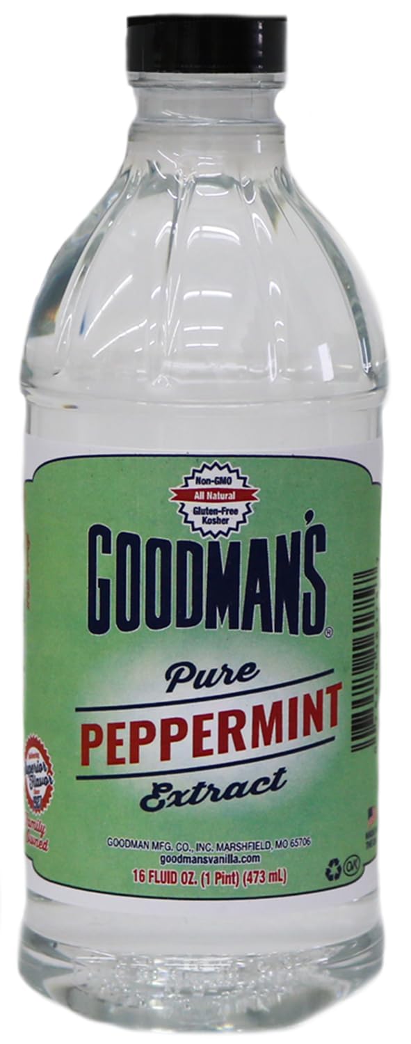 GoodmanS Pure Peppermint Extract - Gluten-Free  Non-Gmo  Kosher  Low Carb & Low Calorie - Ideal For Hot Chocolate  Coffee  Icing  Candy  And More. - No Artificial Color  No Sugar (16Oz Bottle)