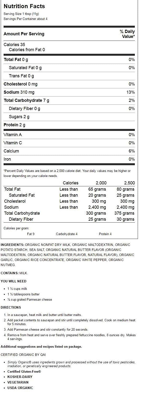 Alfredo Sauce Mix 1.48 Ounce (42 g) Pkg