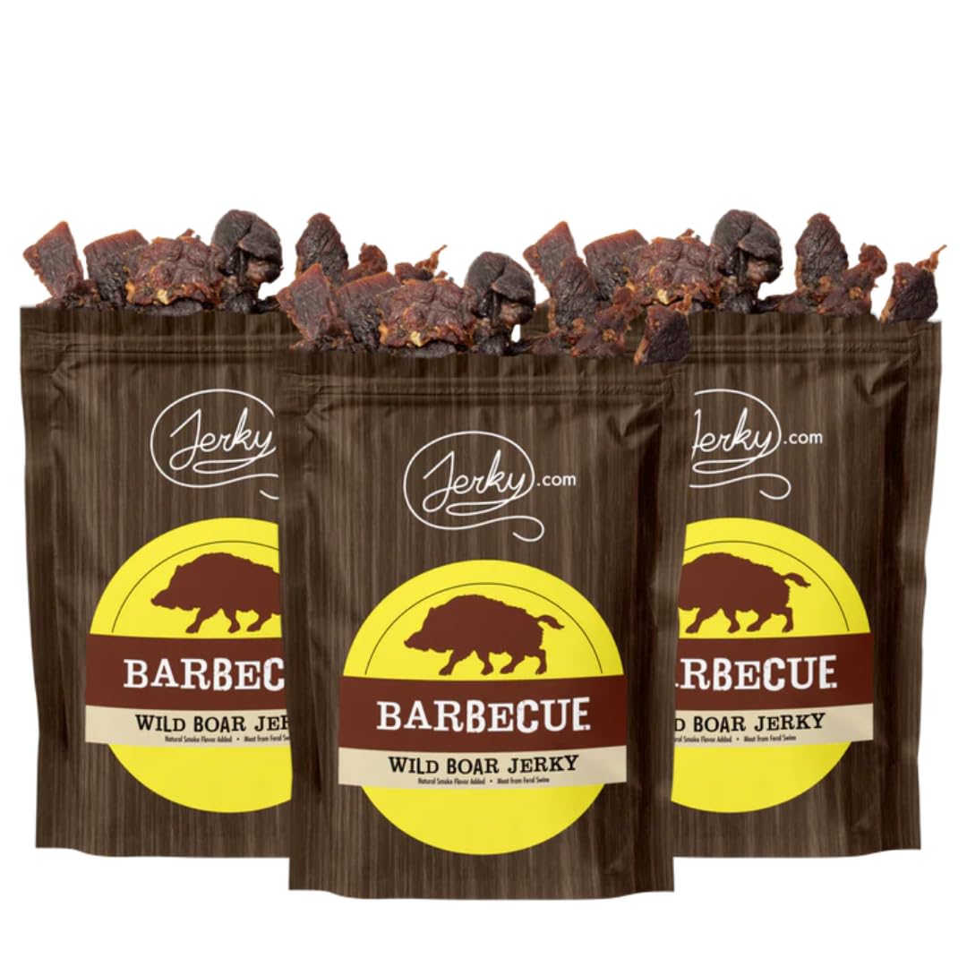 Jerky.com Exotic BBQ Wild Boar Jerky, High-Protein, All-Natural, 1.75 oz. (Pack of 3)