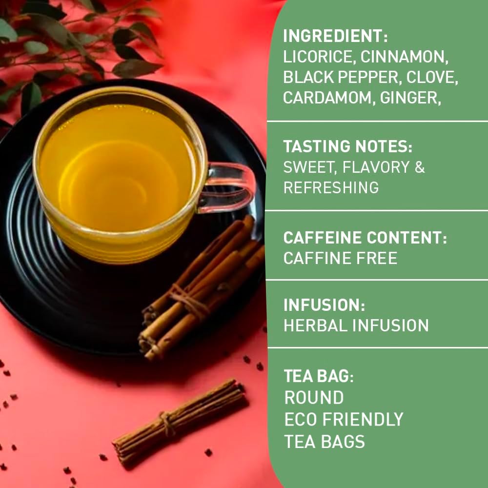 HANDPICK Licorice Root Herbal Tea Bags - Non-GMO, Caffeine-Free, 50 Count, Eco-conscious Round Bags